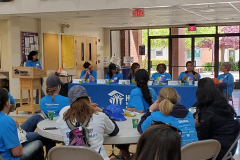 Speaking at the Women's Build, Habitat for Humanity