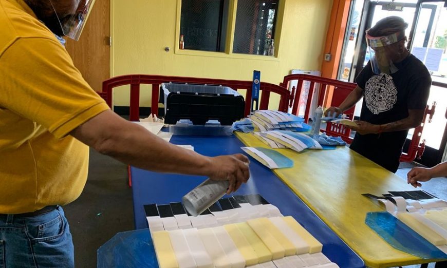 The Santa Clara Community Crisis Coalition has turned an indoor soccer court into a medical face shield.